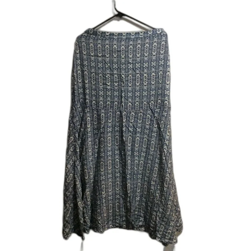 Beautiful print maxi skirt blues lined Size Medium M Boho Festival Hippie